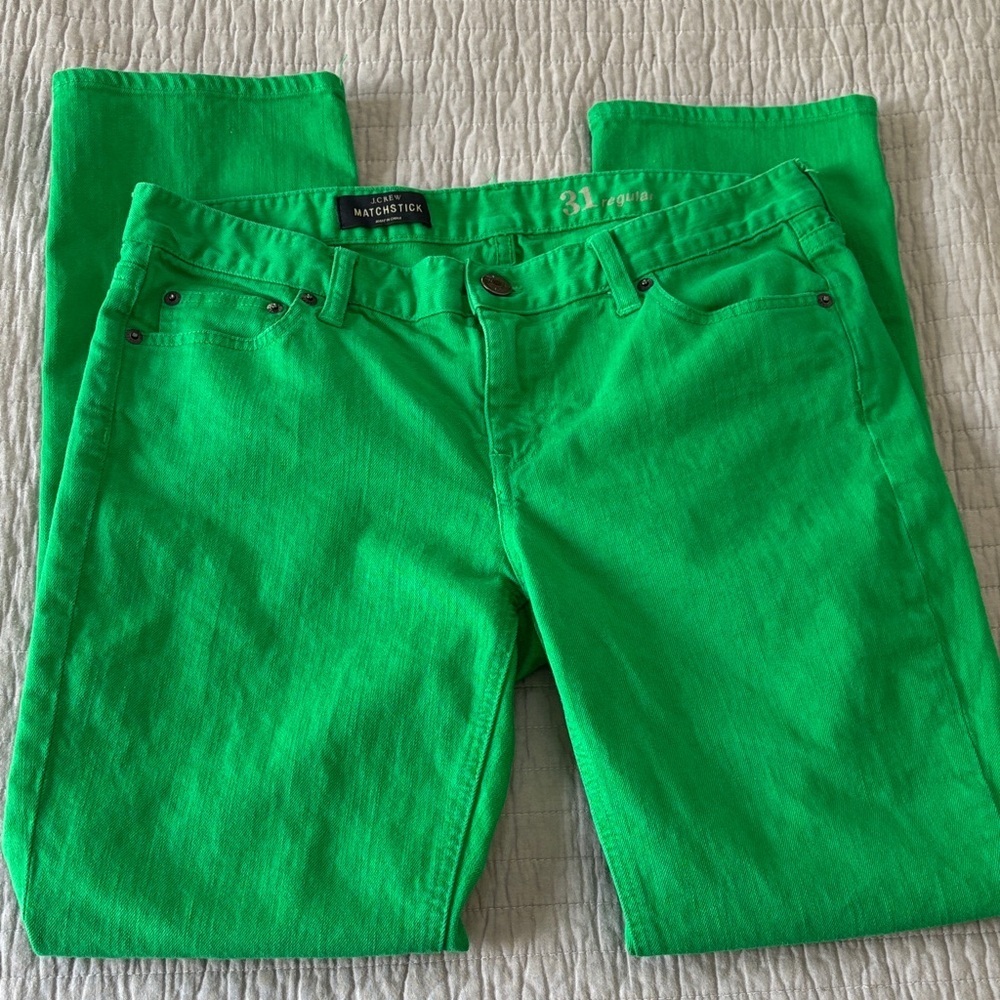 J. Crew Vibrant Green Matchstick Pants